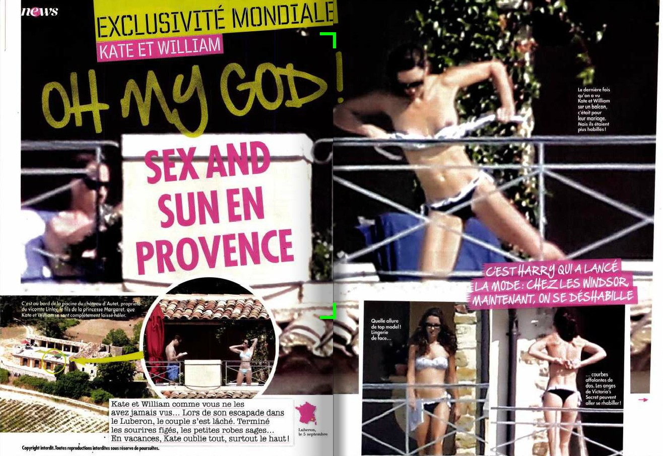 Kate Middleton naakt/topless in Franse tabloid (2)