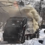 Afvalwagen explodeert