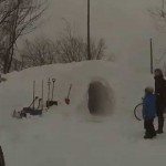 Fietsen door de sneeuw