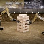 Jenga met graafmachines