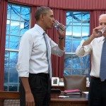 Joggende Obama en Biden