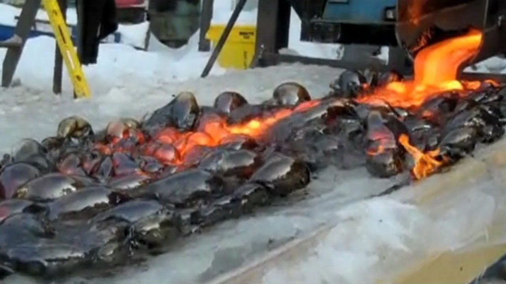 Lava op ijs laten stromen