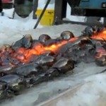 Lava op ijs laten stromen