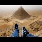 Op de piramide van Gizeh