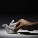 Origami met papieren zakdoekjes