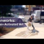 Regenkunst op straat