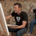 Schilderen met een elektrische schokhalsband