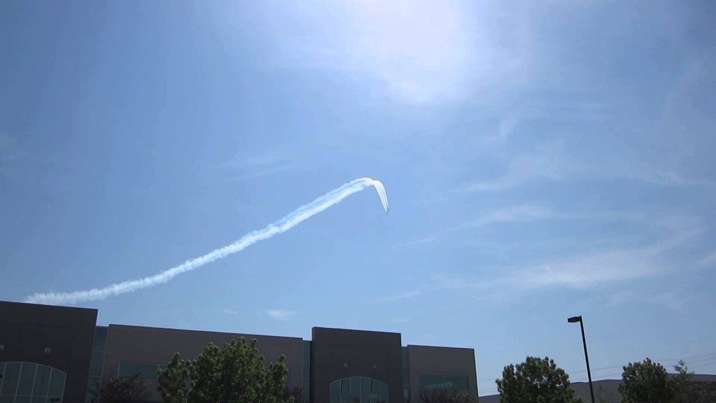 Verrast door een vliegtuig