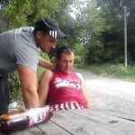 Wodka en een stuk boomstam