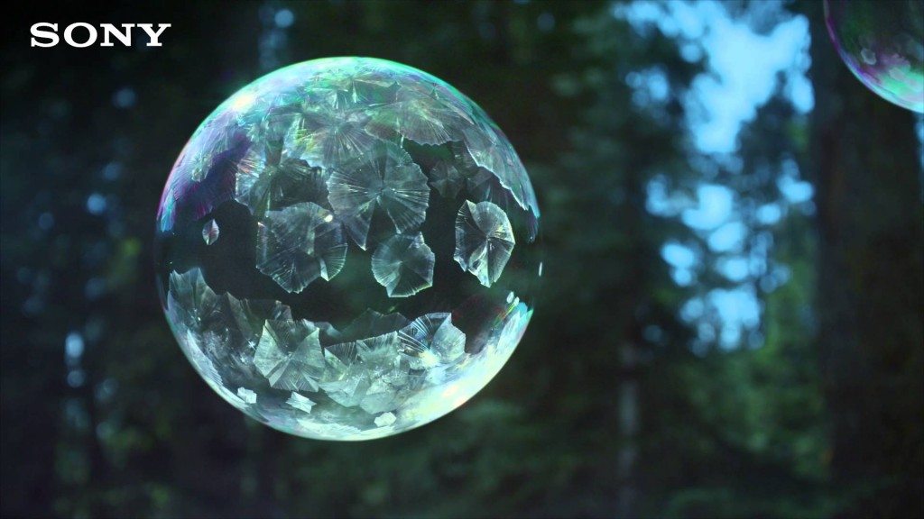 Zeepbellen worden ijsbellen