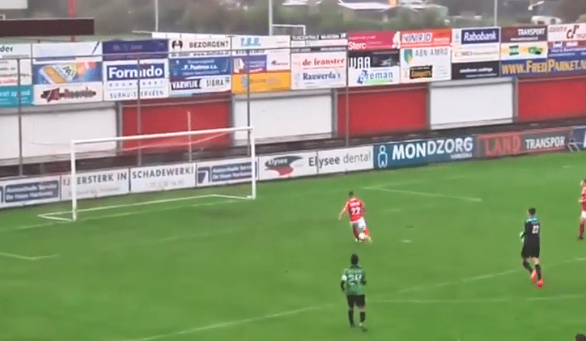 Blunder van spits van Harkemase Boys gaat viraal