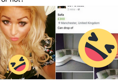 Online sofa verkopen, stuur blootfoto mee!