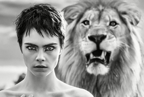 Cara Delevingne & Lion