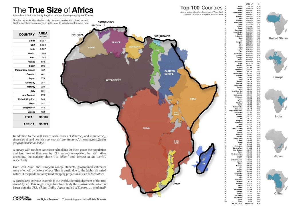 Hoe groot is afrika