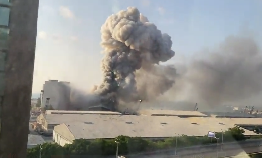 Nieuwe beelden van de tweede explosie in Beiroet