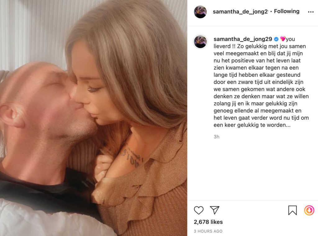 Samantha de Jong nieuwe relatie